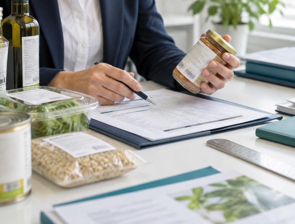 Food labels and regulatory paperwork under professional review